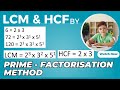 LCM and HCF Prime factorisation Method Class10 RealNumber #lcm #hcf #primefactorization #realnumbers