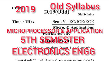 MICROPROCESSOR & APPLICATION||QUESTION PAPER(2019)OLD SYLLABUS||ELECTRONICS ENGG||5TH SEMESTER