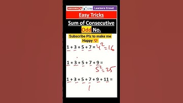 Sum Tricks 😱🔥| Sum of Consecutive Odd Numbers | #shorts #maths #learnerscrowd