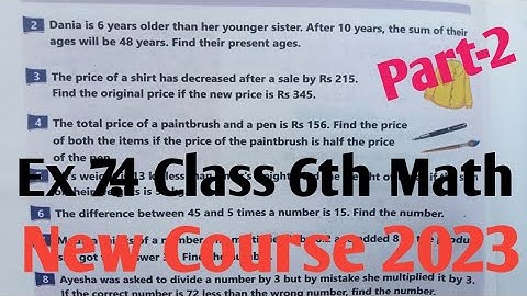 Exercise 7.4 Class 6th Maths New course 2023 kpktbb and ptb part-2| Class 6th Math Ex 7.4 SNC 2023