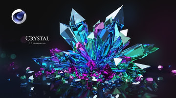How to create crystal in Cinema 4d modeling, Render, Material and lights