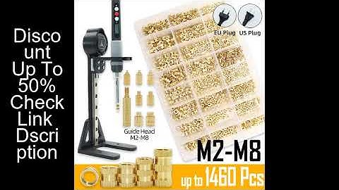 Heat Set Insert Press Tool Electric Soldering Iron Tip M2 M3 M4 M5 M6 M8 Thread Brass Inserts Nut Em