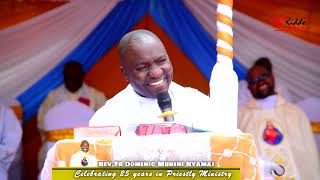 Fr Peter Muema preaching at Fr Dominic Silver Jubilee Celebrations