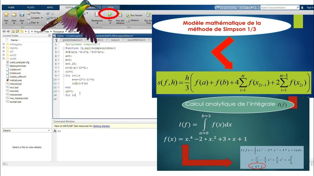 Simpson's 1/3 Rule Code Matlab free-format @IntegralsForYou - YouTube