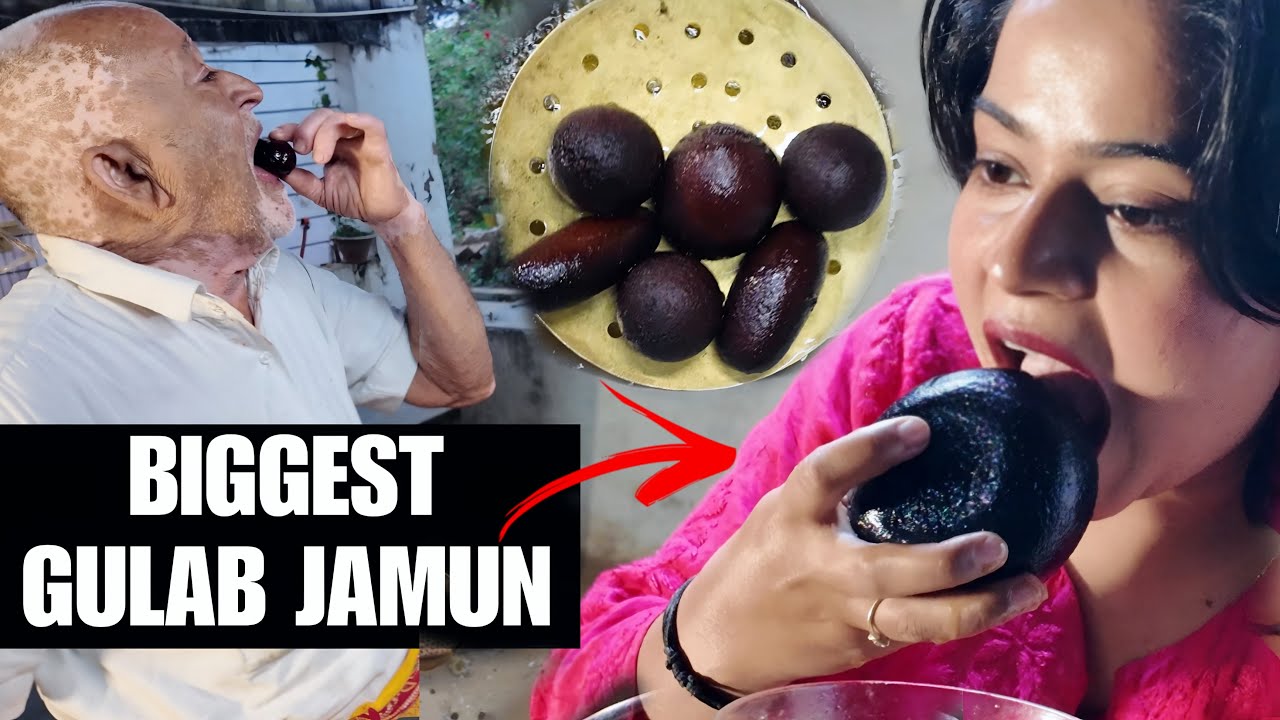 Biggest gulab jamun 😋 #gulabjamun 