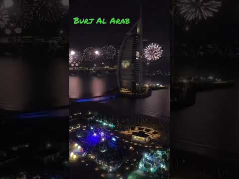 Stunning Fireworks at Burj Al Arab 🎇🧨🎆#burjalarab#dubaifireworks