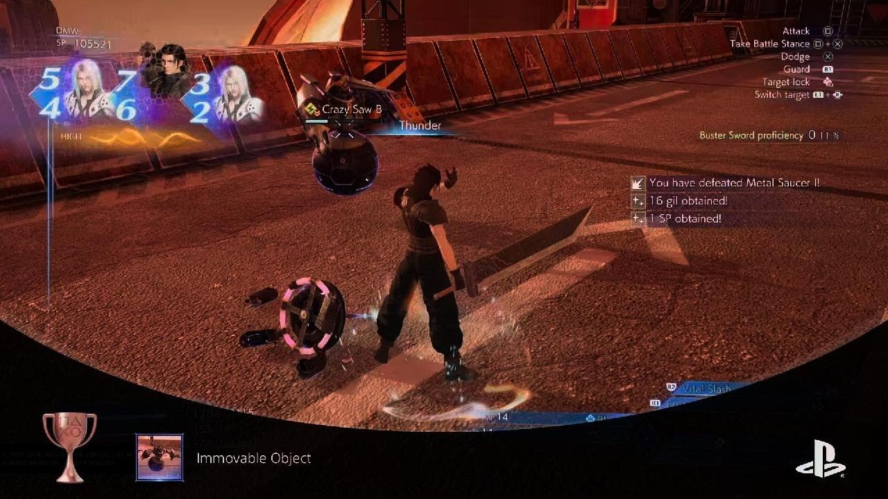 CRISIS CORE –FINAL FANTASY VII– REUNION [Immovable Object trophy]