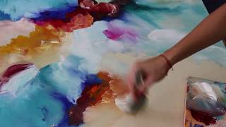 julia painting kotenko acrylic abstract easy colorful canvas demonstration