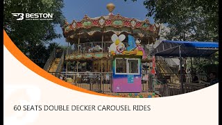 60 Seats Double Decker Carousel Rides for Sale in Beston #bestonamusement #carouselride #indoorpark