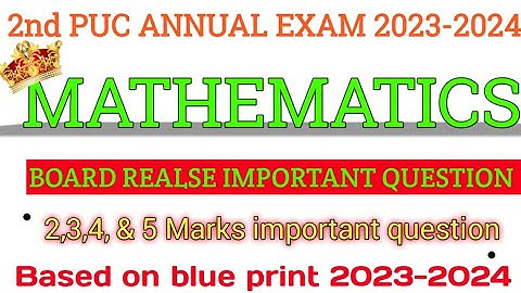 2nd puc board realse mathematics important question ( must be watch ) @Studysimplifing