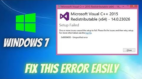 HOW TO FIX ERROR IN INSTALLATION OF VISUAL C++ 2015 || WINDOWS 7 #microsoftvisualerror #windows7