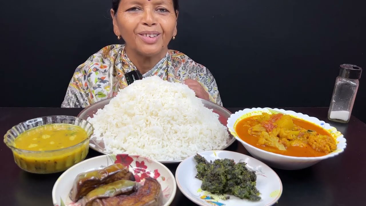 BIGBITES, EATING RICE WITH SPICY 🥵🥵DUCK EGG KOSHA, FULKOPIR PATA BATA, DAL, BEGUN VAJA।।