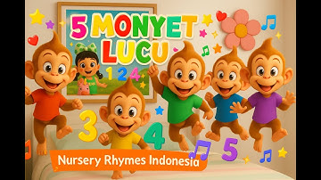 🐒🎶 Lima Monyet Kecil Lucu | Nursery Rhymes Indonesia - Five Little Monkeys 🎶🐒