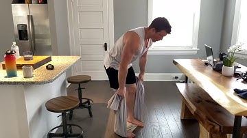 Bodyweight Bent Over Towel Row - NO WEIGHT NEEDED - Isometric Exercises