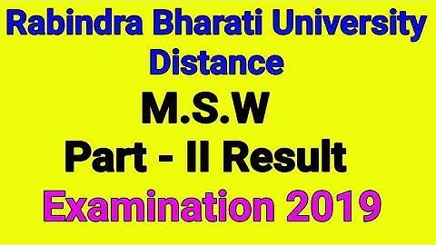 RBU Distance Results M.S.W Part - II