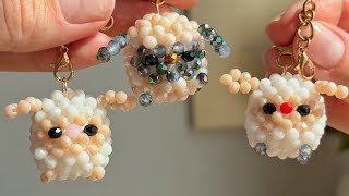DIY Beaded Sheep Keychain Tutorial 🐑 | Step by Step 3D Beading
