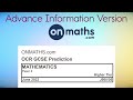 Advance Information June 2022 Predicted Maths GCSE Paper 2 OCR (Higher) Non Calculator Exam J560/05