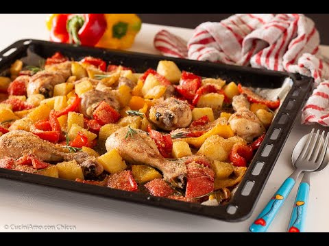 Video: Pollo Al Forno Con Peperoni