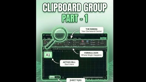 CLIPBOARD GROUP || EXCEL BASICS TO ADVANCED || PART - 1