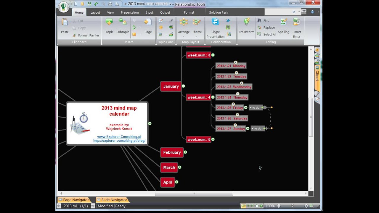 MindMapping & TIme Management - Calendar 2013 - example in ConceptDraw MindMap