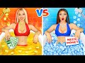 Rich Hot Girl vs Poor Cold Girl! Epic Fire vs Icy Battle for 24 Hours by RATATA CHALLENGE