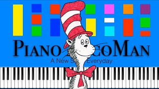 The Cat in the Hat Knows A Lot About That! Theme Song (Slow Easy Medium) Piano Tutorial 4K Resimi