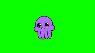 ✔️GREEN SCREEN EFFECTS: Cute Little Octopus - Kawaii