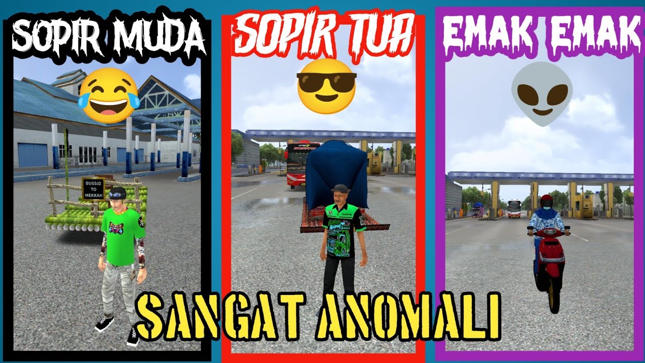 SOPIR MUDA vs TUA vs EMAK-EMAK di GAME BUSSID | Bus Simulator Indonesia SANGAT ANOMALI |