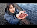 海辺に落ちてた大量の謎エビをその場で踊り食いしてみた