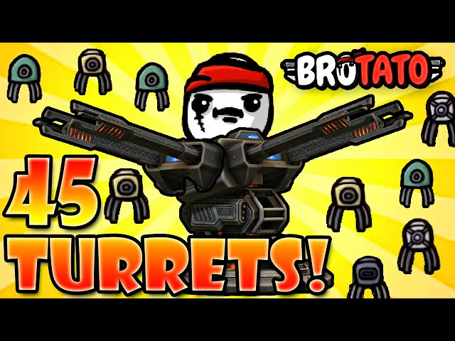 45 Turrets Setup! I Don't Even Need To Move! | Brotato