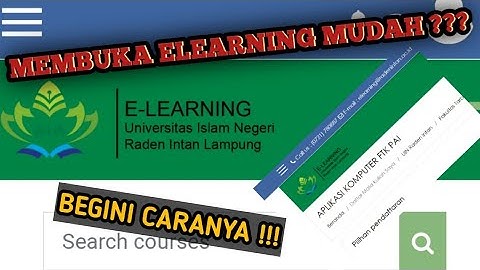 "Tutorial login Elearning" UIN Raden Intan Lampung