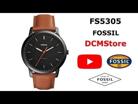 FS5305 Fossil Minimalist Black Dial Brown Leather