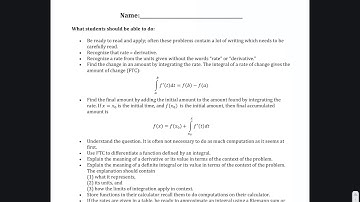 Type 1 FRQ AP calculus Rate and Accumulation