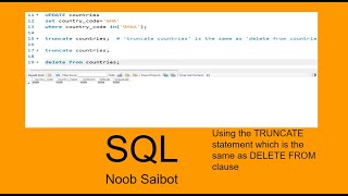 SQL(Using the TRUNCATE statement). The same as DELETE FROM  statement