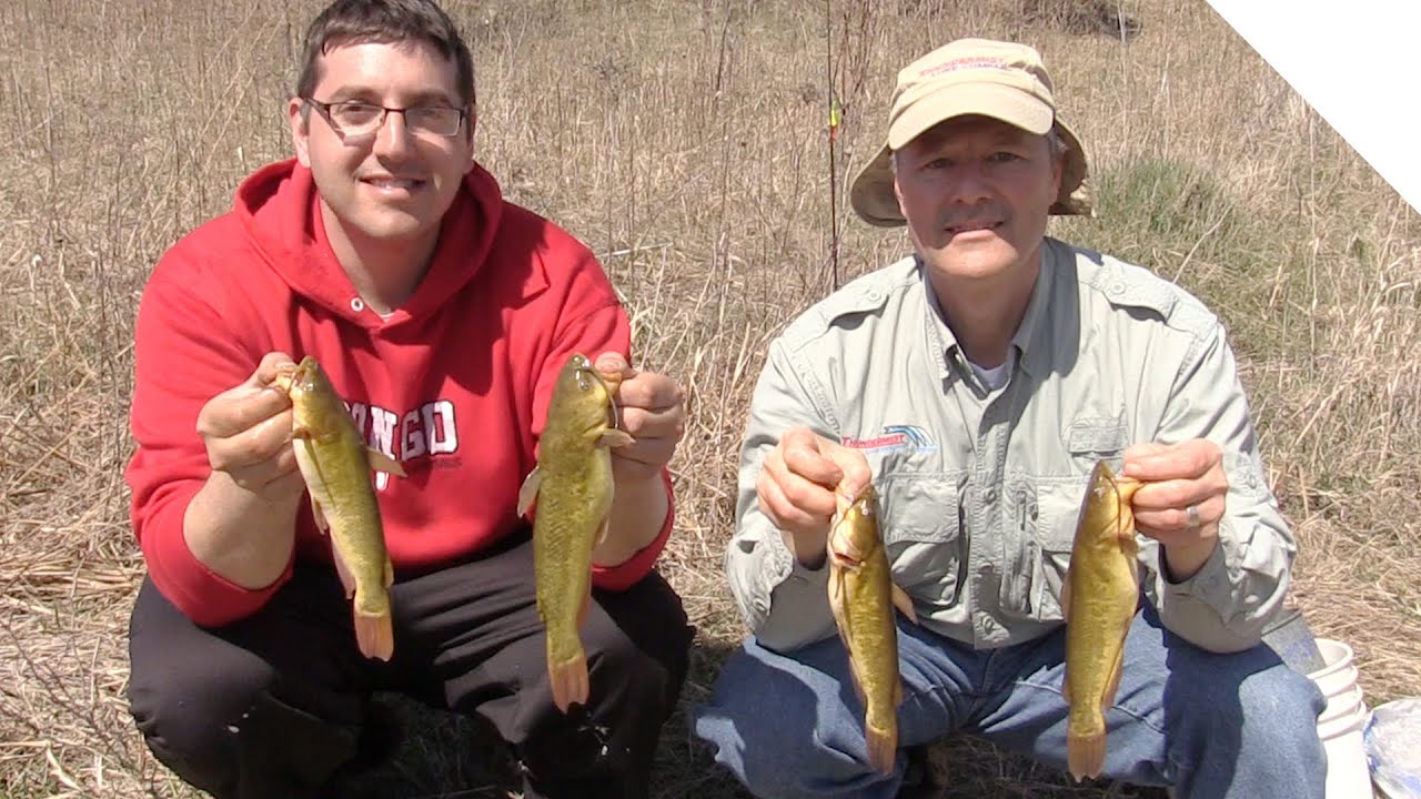 Boatless Angler Shore Fishing for Bullhead with Worms (Easy Catfish