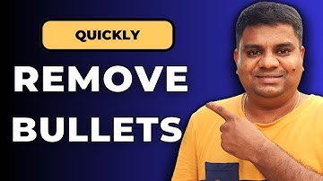 How To Remove Bullet Points In Word