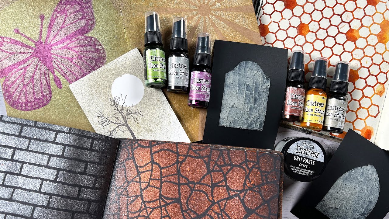 Distress Halloween Mica Stains & Crypt Grit Paste Techniques