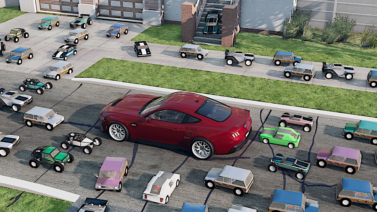 escaping RC cars infested town in beamng