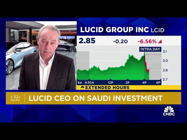 No more price cuts planned at the moment, says Lucid CEO Peter Rawlinson class=