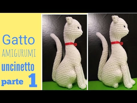 Gatto uncinetto amigurumi, cat crochet (parte 1)