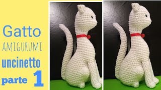 Gatto uncinetto amigurumi, cat crochet (parte 1)