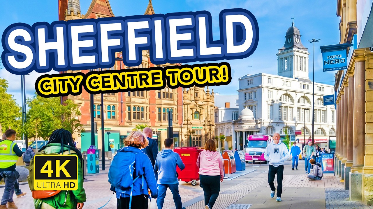 Sheffield City Centre 4K Walking Tour (including Fargate, The Moor & Division Street) | England