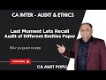 Last Moment Lets Recall || Audit of Different Entities || CA Amit Popli