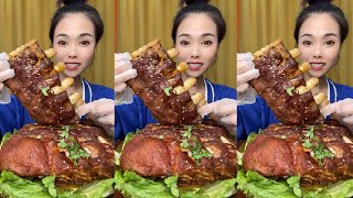 【pork chop eating show asmr food mukbang】Today's pork chops are not soft enough~