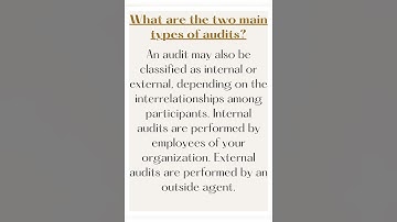 What are two main types of quality audits?