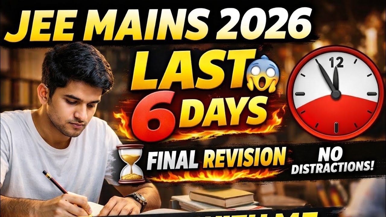 JEE Mains 2026 April Attempt 🔥 Last 6 Days Strategy + Live Study (No ...