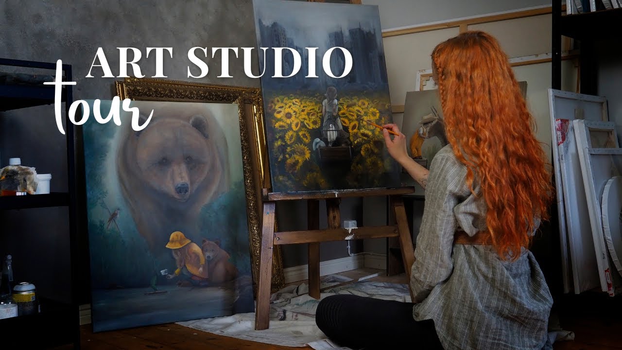 Art studio tour - My creative home office - YouTube
