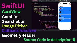 CardLayout List with Combine \& Callback function \& Image Picker \& GeometryReader in iOS SwiftUI