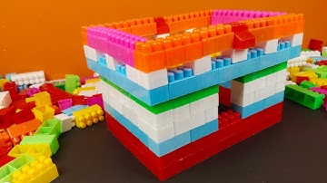 Satisfying DIY Block House Build | Lego Style Creative Build, Real ASMR Sounds #asmr #buildingblocks