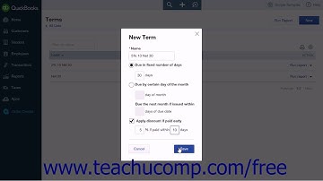 QuickBooks Online Plus 2015 Tutorial Creating Terms for Early Bill Payment Intuit Training